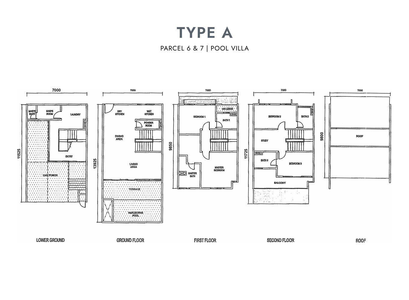 Empire Residence Type A Pool Villa floor plan