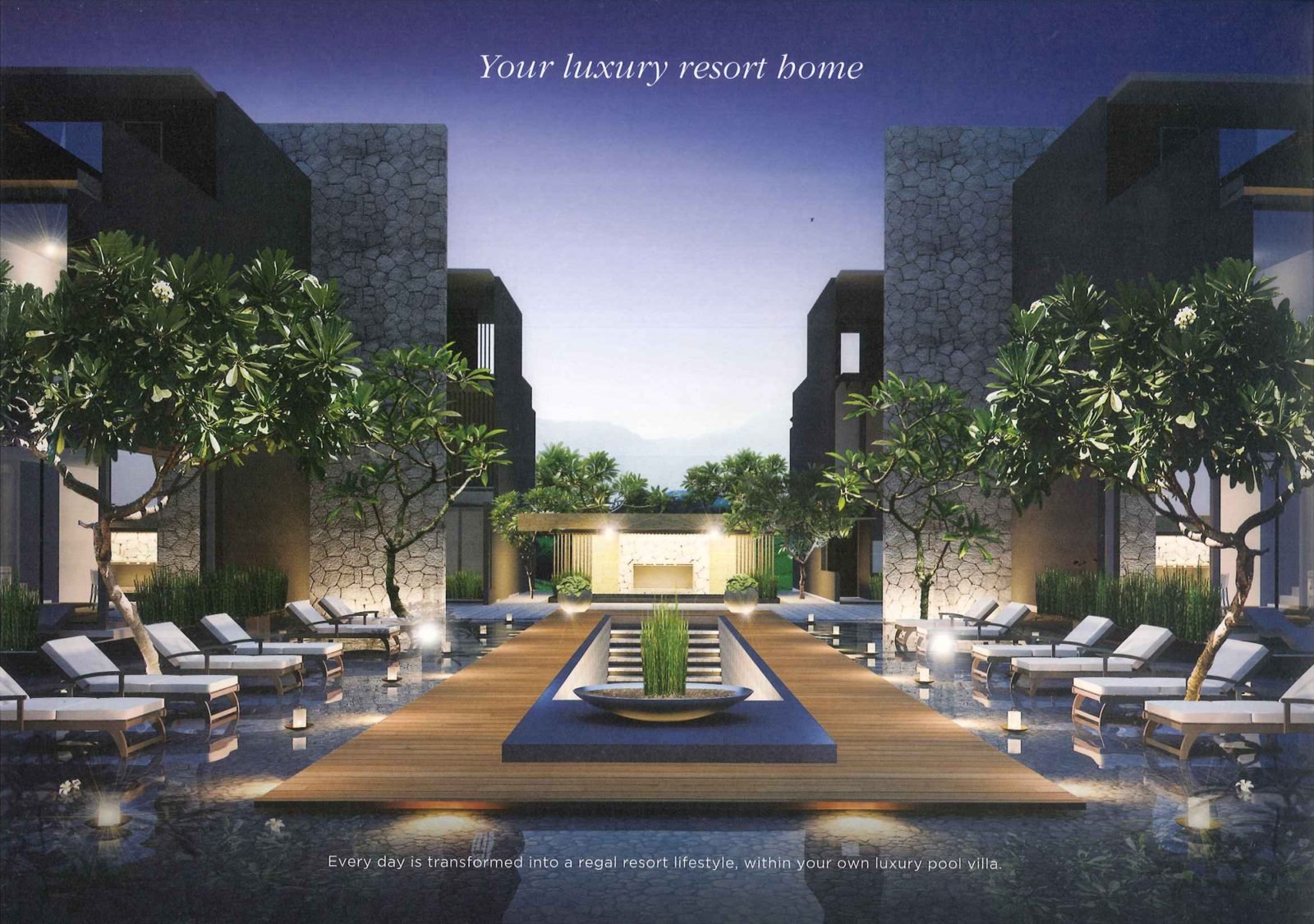 Empire Residence resort-style pool courtyard
